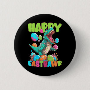 Happy Eastrawr Toddler Boya Kids T-rex Easter Dino 2 Inch Round Button