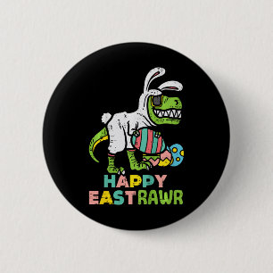 Happy Eastrawr Trex Easter Bunny Egg Funny Dinosau 2 Inch Round Button