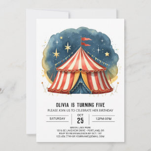 Happy Editable Carnival Circus Birthday Invitation