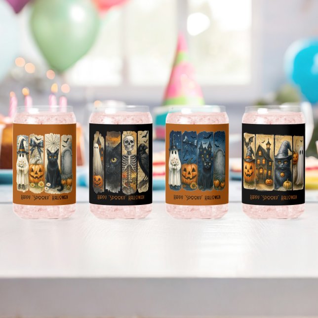Happy Éffrayant Halloween Scenes Drinkware Set (Insitu (Anniversaire))