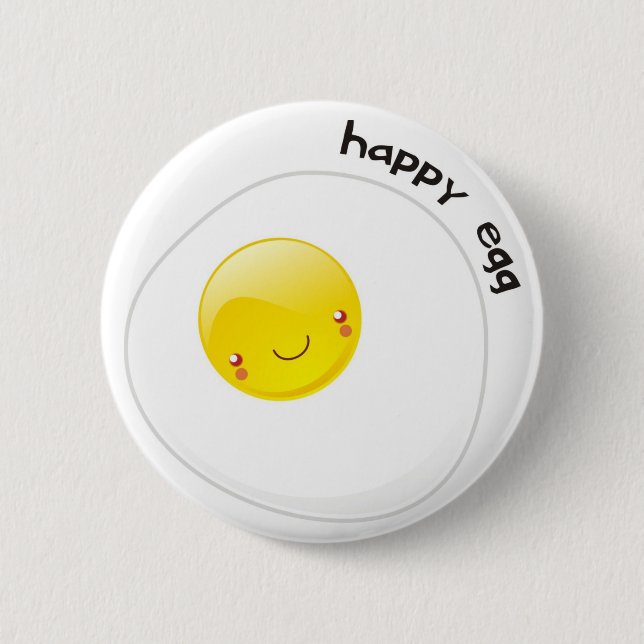 Happy Egg Buttom 2 Inch Round Button (Front)