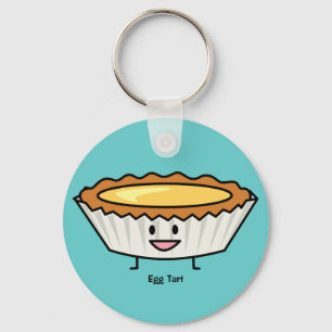 Happy Egg Tart Custard crust Chinese dessert Keychain