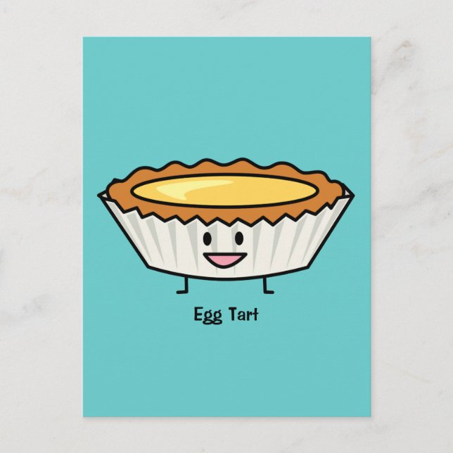 Happy Egg Tart Custard crust Chinese dessert Postcard (Front)
