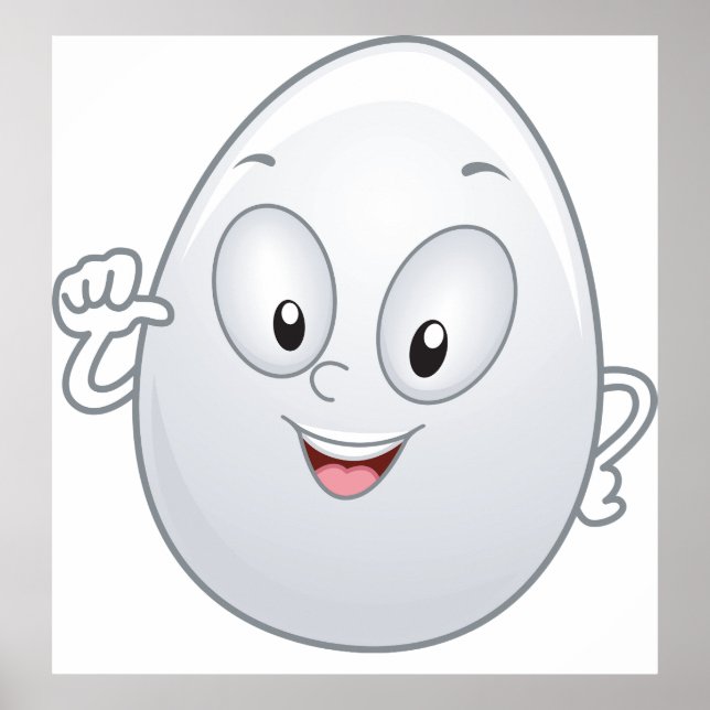 Happy Egg With A Face Poster (Front)