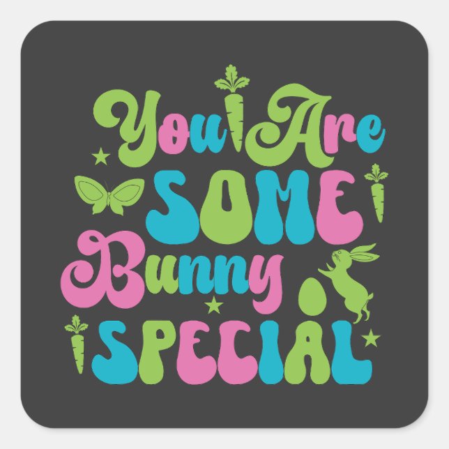 Happy Eggster. Egg Hunter Square Sticker (Front)