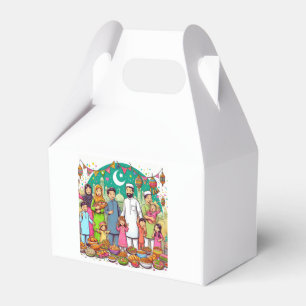 Happy Eid Family Funny Celebrating Design Favor Box