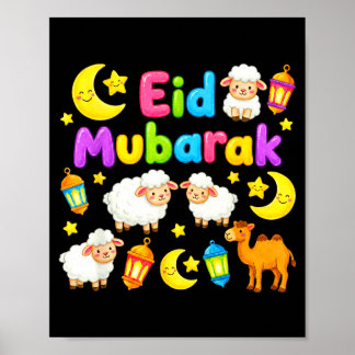 Happy eid mubarak for muslim kids eid al fitr_al poster