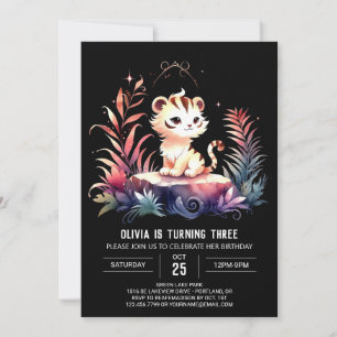 Happy Elegant Tiger Birthday Invitation
