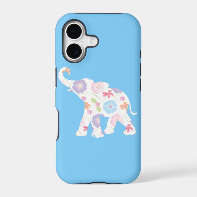 Happy Elephant Art Pattern Flower Cute Unique (Back)