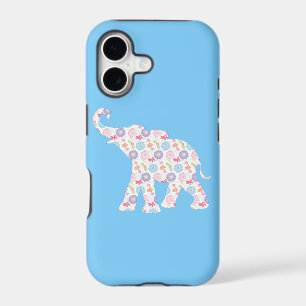 Happy Elephant Art Pattern Flower Cute Unique