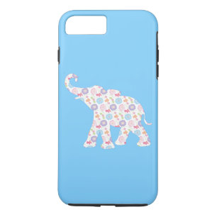 Happy Elephant Art Pattern Flower Cute Unique Case-Mate iPhone Case