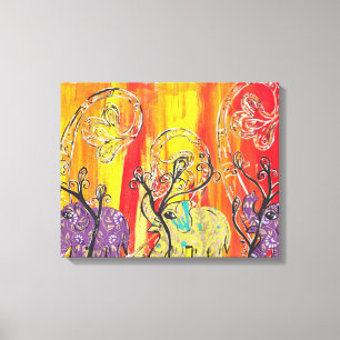 Happy Elephant Parade Canvas Print
