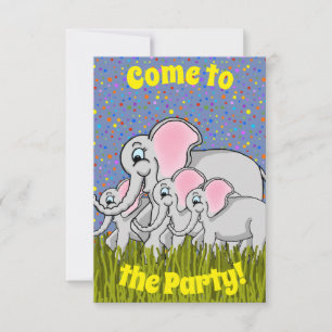 Happy Elephant Party Invitation