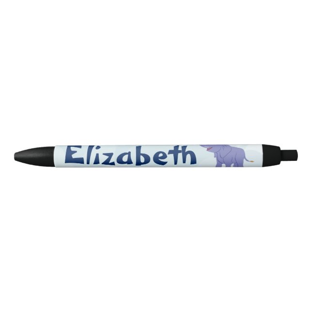 Happy Elephant (Personalize) Black Ink Pen (Front)
