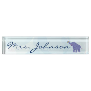Happy Elephant (personalize) Nameplate