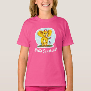 Happy Elephant T-Shirt for Girls   Hello Sunshine 