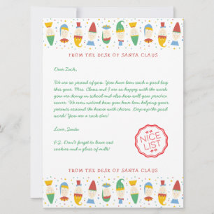 Happy Elf Holiday Letter from Santa Card