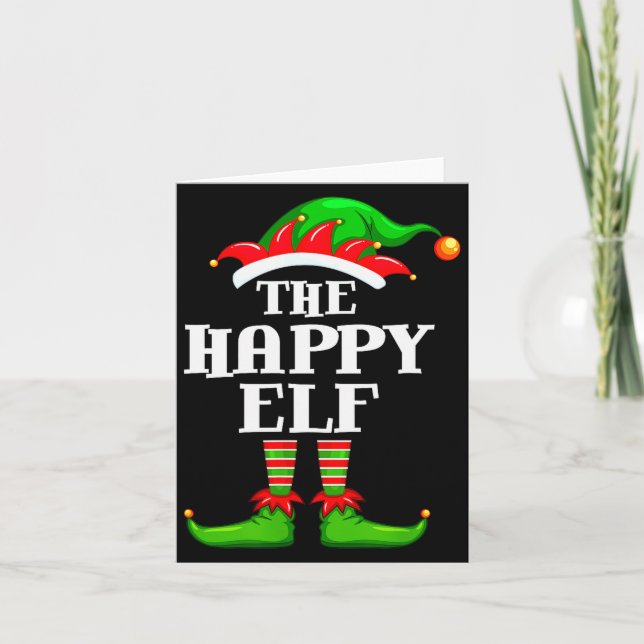 Happy Elf Matching Family Group Christmas Party Py Card (Front)