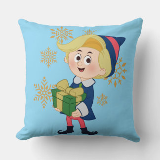 Happy elf throw pillow