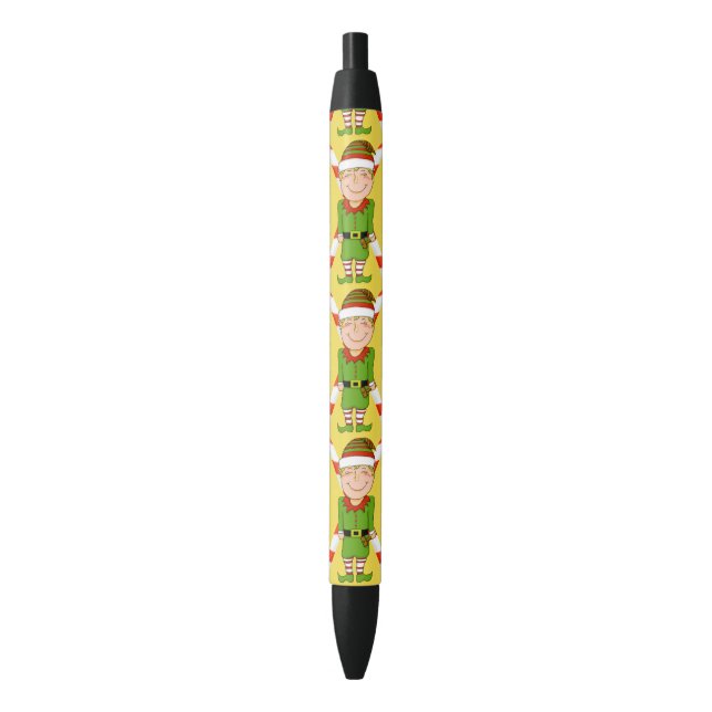 Happy Elf with Candy Canes Christmas Pen (Front Vertical)