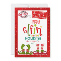 Happy Elfin’ Good Time Holiday Card