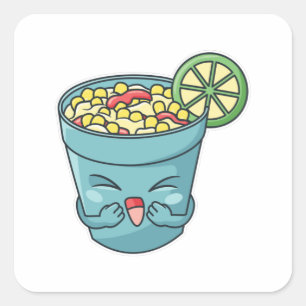 Happy Elote Cup Square Sticker