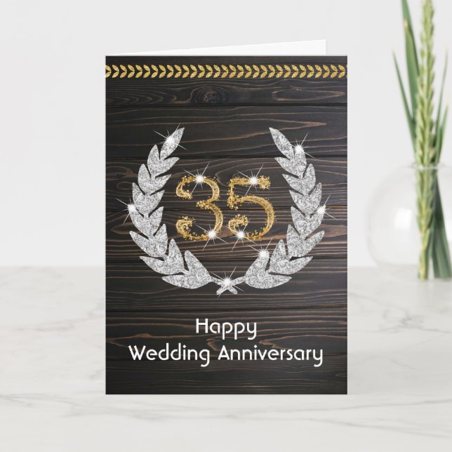 Happy Emerald 35th Wedding Anniversary  Card (Front)