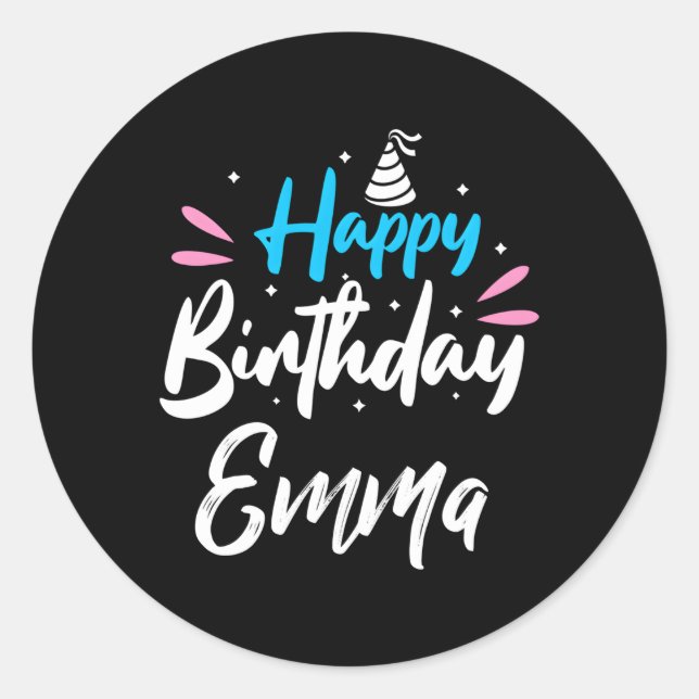 Happy Emma Classic Round Sticker (Front)