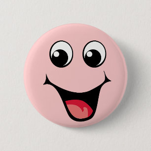 Happy Emoticon 2 Inch Round Button