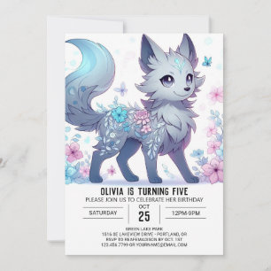 Happy Enchanted Wolf Digital Birthday Invitation