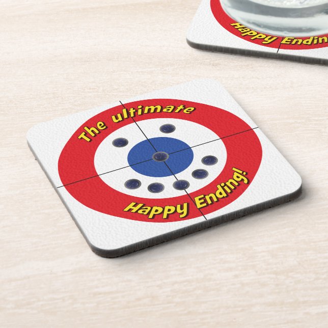 Happy End Curler's Dessous de verre - (Rouge) (Côté gauche)