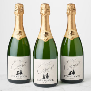 Happy Engagement Sparkling Wine Label