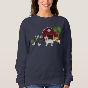 Happy English Cream Golden Retriever At A Farm Sweatshirt
