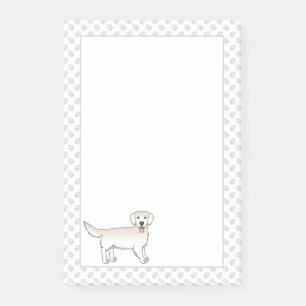 Happy English Cream Golden Retriever Dog With Paws Post-it Notes