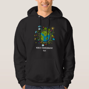 Happy Environment Day Tree lamp Earthball Hoodie