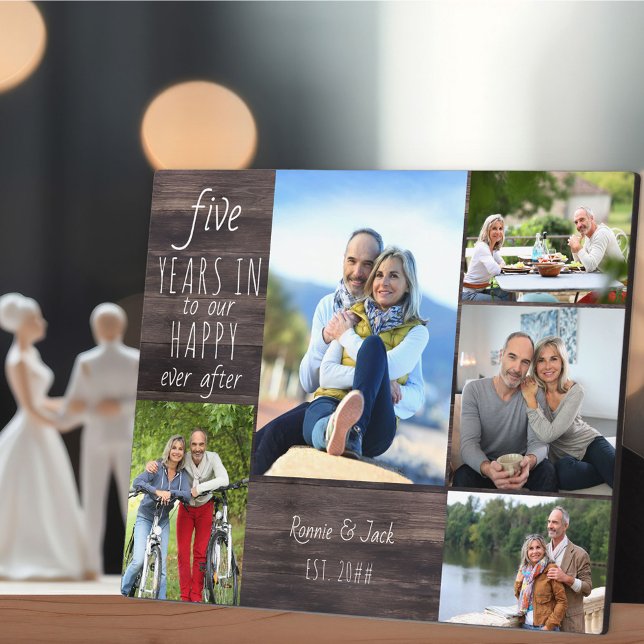Happy Ever After 5th Wedding Anniversary Photo Plaque (Creator Uploaded)