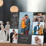 Happy Ever After Any Wedding Anniversary Photo Plaque<br><div class="desc">Wedding Anniversary photo plaque which you can personalize with 5 of your favourite photos and customize for any number of years. The wording reads "# years in to our happy ever after" and the template is set up ready for you to add the anniversary year, your name and date established....</div>