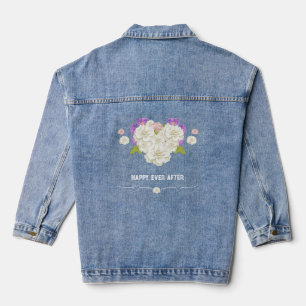🌹 Happy Ever After Romantic Roses Heart Denim Jacket