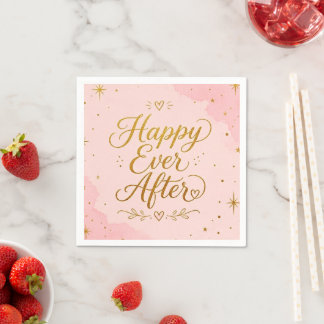 Happy Ever After Wedding Napkins. Napkin