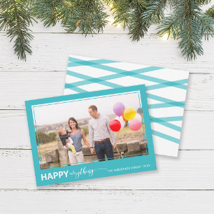Happy Everything Bold and Script Holiday Photo Card