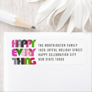 Happy Everything Bold Colourful Typography Holiday