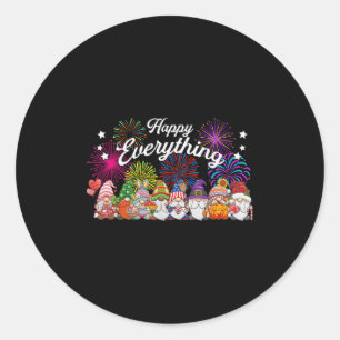 Happy Everything Gnomes For All Year Every Holiday Classic Round Sticker