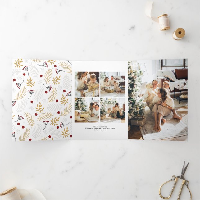 Happy Everything Photo Collage Christmas Card (Inside)