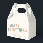 Happy Everything Playful Multicolor Typography Fun Favor Box<br><div class="desc">Spread joy on any occasion with this cheerful "Happy Everything" favour box! Featuring a playful multicolor font on a clean white background, this versatile box is perfect for party favours, small gifts, or treats. Customize it with your family name or a special message to make it uniquely yours. Ideal for...</div>