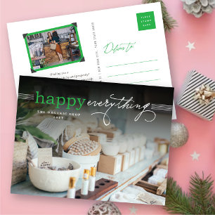 Happy Everything Simple Typography Photo Business Holiday Postcard