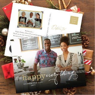 Happy Everything Simple Typography Photo Business Holiday Postcard