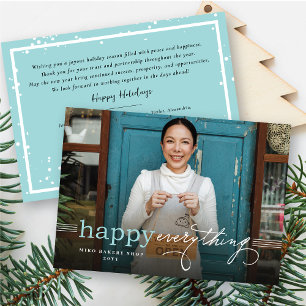 Happy Everything Simple Typography Photo Business Invitation