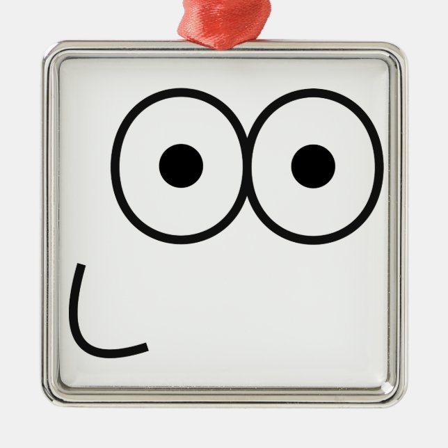 Happy Eyes and Mouth - Premium Square Ornament (Front)