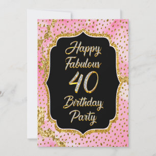 Happy Fabulous 40th Birthday Invitation Party