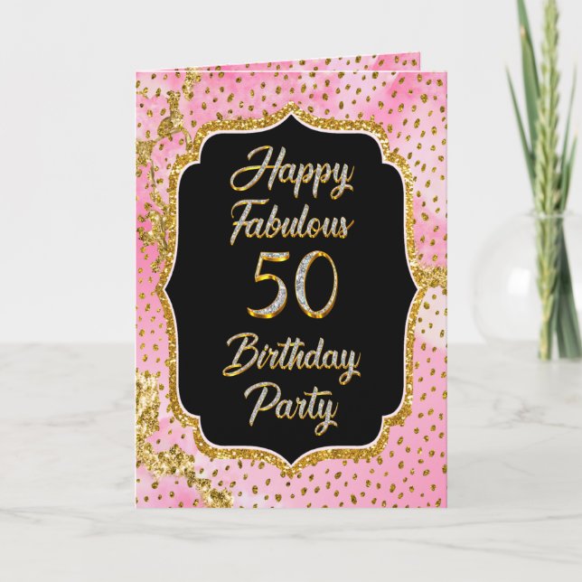 Happy Fabulous 50th Birthday Invitation Party (Front)